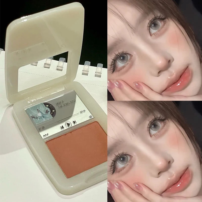 Powder Blusher Disk Monochrome Matte Blush Palette Cheek Tint Natural Facial Rouge Plate Brighten Nude Matte Face Contour Makeup