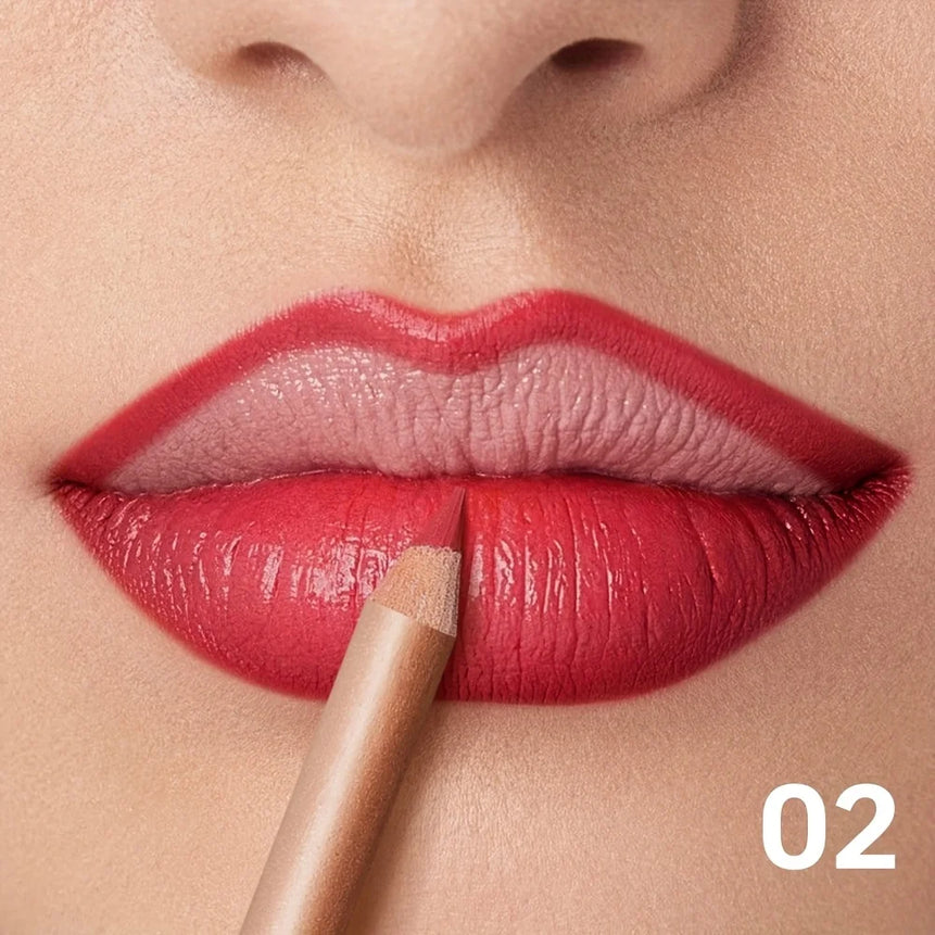 Matte Lip Liner Pencil Nude, Long-Lasting Waterproof, Smudge-Proof, Precise Outline, Smooth Creamy Formula