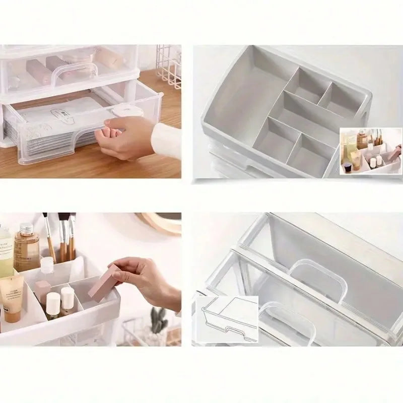 3-5 Tier Cosmetic Organizer with Drawers, Spacious Makeup Storage for Skincare, Brushes, Lipsticks, Perfect for Vanity