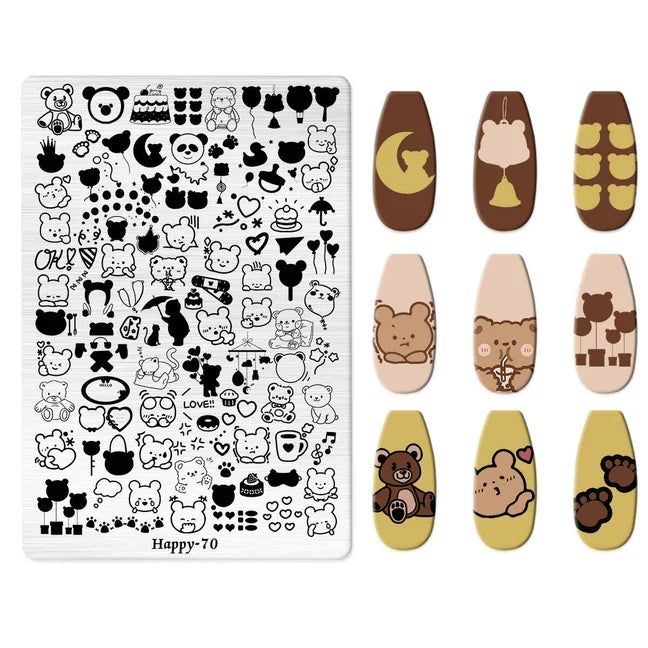Maple Leaf Nail Stamping Plates Autumn Winter Leaves Design Polish Stencil Nail Printing Stamp Image Manicure Mold Stencil Tool
