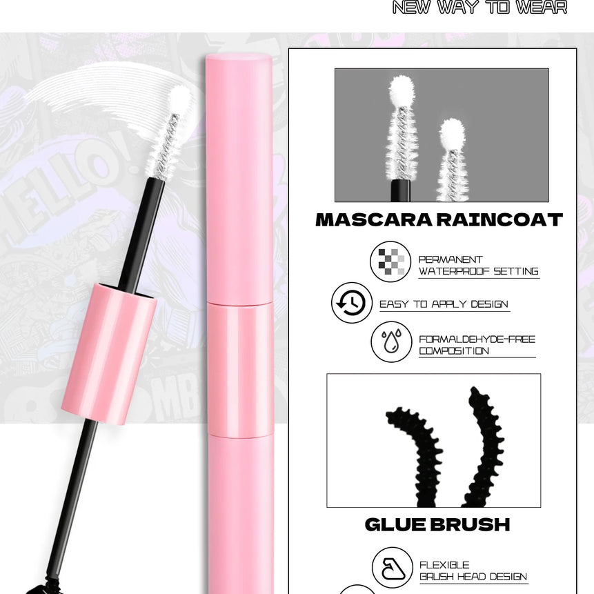 GROINNEYA Manga Lash Clusters Kit Cat Lashes with Lash Bond & Seal Cluster Eyelash Extensions Eyelash Clusters Kit DIY Lashes