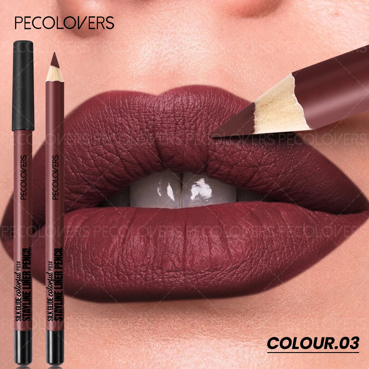 1PC Matte Lip Liner - Pencil Formula, Nude Pink/Brown/Red, Smooth Effect, Three-dimensional Lip, Beginner-friendly