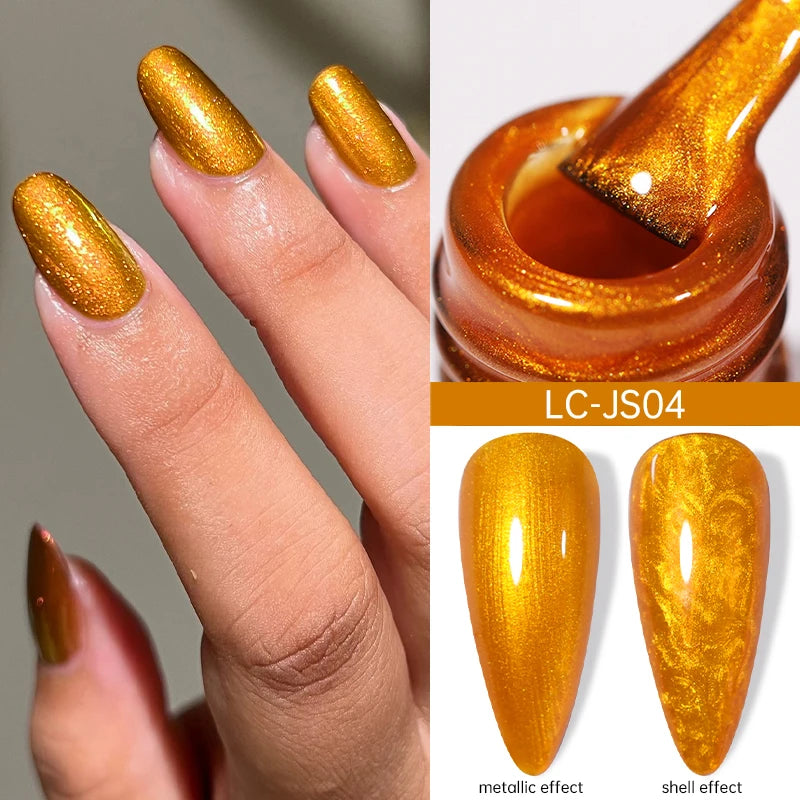 LILYCUTE 7ml Metallic Red Gel Nail Polish Winter Bright Chrome Glitter Mirror Enamel Gel Semi Permanent UV Soak Off Nail Art