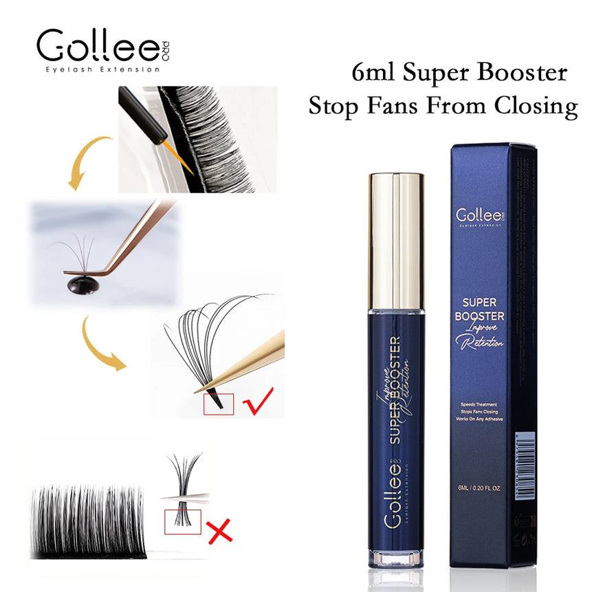 Gollee eyelashes Glue 1s Fast Dry Waterproof Lash Extension Glue Strong 6ml Super Booster Help Adhesive Accelerator tools Makeup