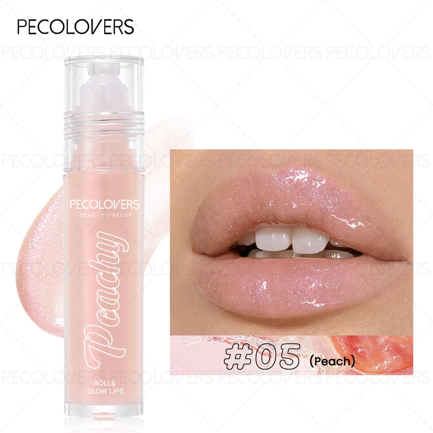 1PC Roll-on Lip Oil Plumper Lip Gloss, Lightweight & Sparkling, Long Lasting Lips Makeup Cosmetics