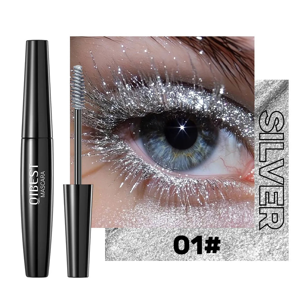 Color Mascara Eyelashes Lengthening Silk Fiber Natural Waterproof Curling Long Lasting Black Purple Silver Stage Eyes Makeup