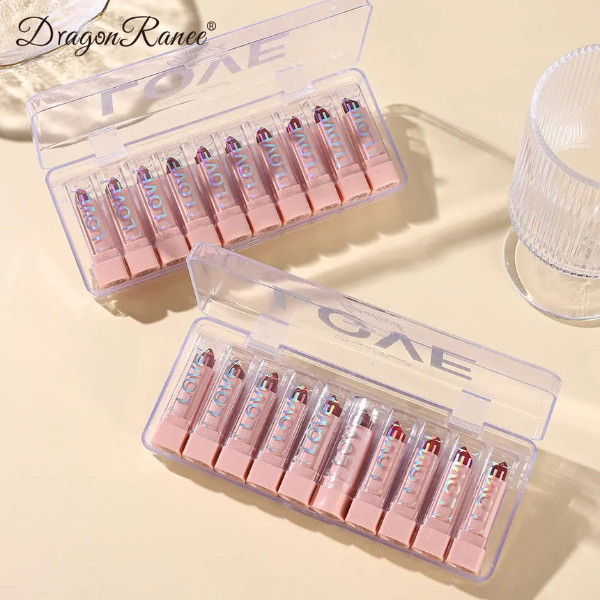 10 PCS Matte Lipstick Kit lip gloss Korean cosmetics LIp gloss Long Lasting Makeup for women Lip pencil cheap make up Beauty