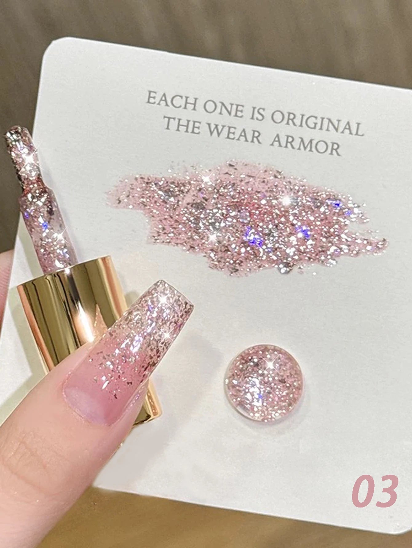 MIANEL1-12pcs 12ML Pink Blue White Green Series With Explosive Glitter Gel Nail Polish, Popular Yun Brocade Diamond Gel Polish