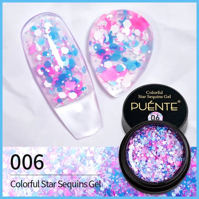 8ML Christmas Sparkling Reflective Diamond Glitter Liner Gel Nail Polish Soak Off UV Semi-Permanent Nail Art Varnish Manicure