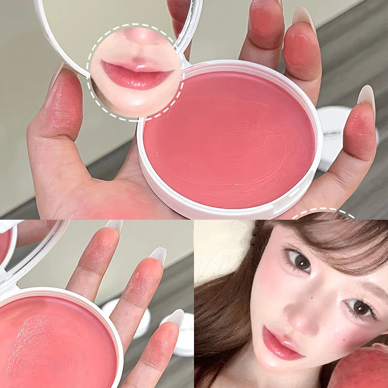 Moist Pink Blush Cream Palette Silky Smooth Matte Red Brown Lip Stick Cheek Tint Multi-purpose Cream Makeup Easy to Smudge