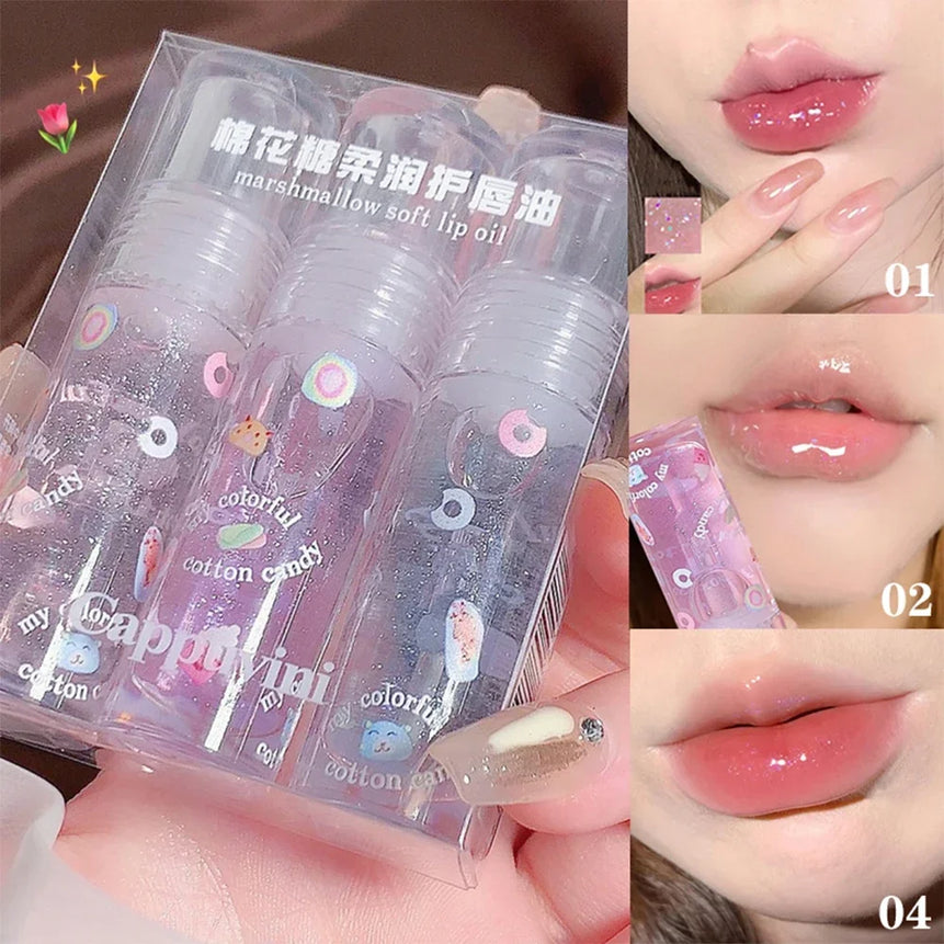 Transparent Mirror Lip Gloss Moisturizing Jelly Lip Oil Lasting Clear Glitter Plumping Liquid Lipstick Lips Care Makeup Cosmetic