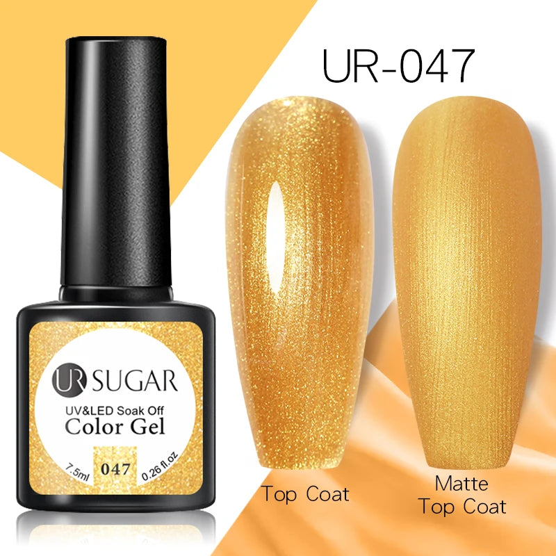 UR SUGAR 7.5ml Rose Glitter Solid Color Gel Nail Polish Jelly Nude Pink Semi Permanent DIY Nail Art UV LED Soak Off Gel