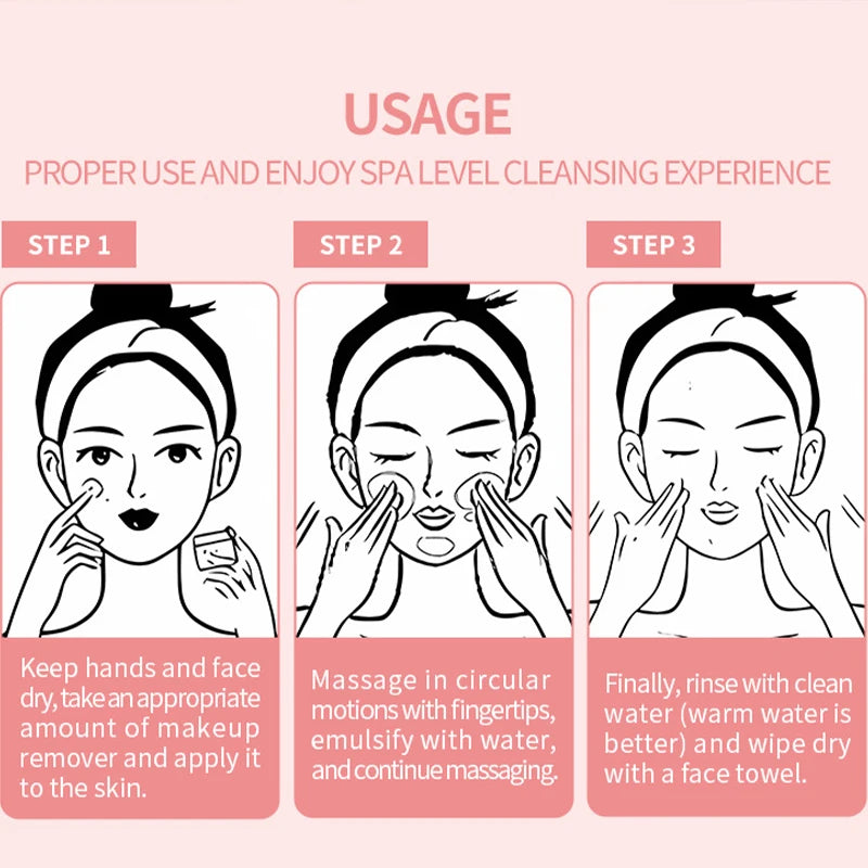 3-in-1 Melting Cleansing Balm: Effortlessly Remove Eye, Lip & Face Makeup in One Step, Gentle Cleanse