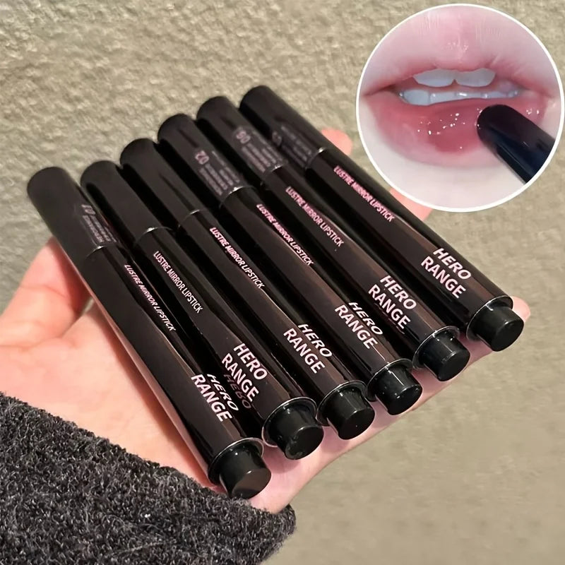 Herorange Mirror Lipstick, Super Pigmented, Non-Sticky, Non-Smudging, Easy to Apply, Long-Lasting, Not Easy to Fade, Moisturizing and Hydrating, Glossy Lipstick, Christmas Gift