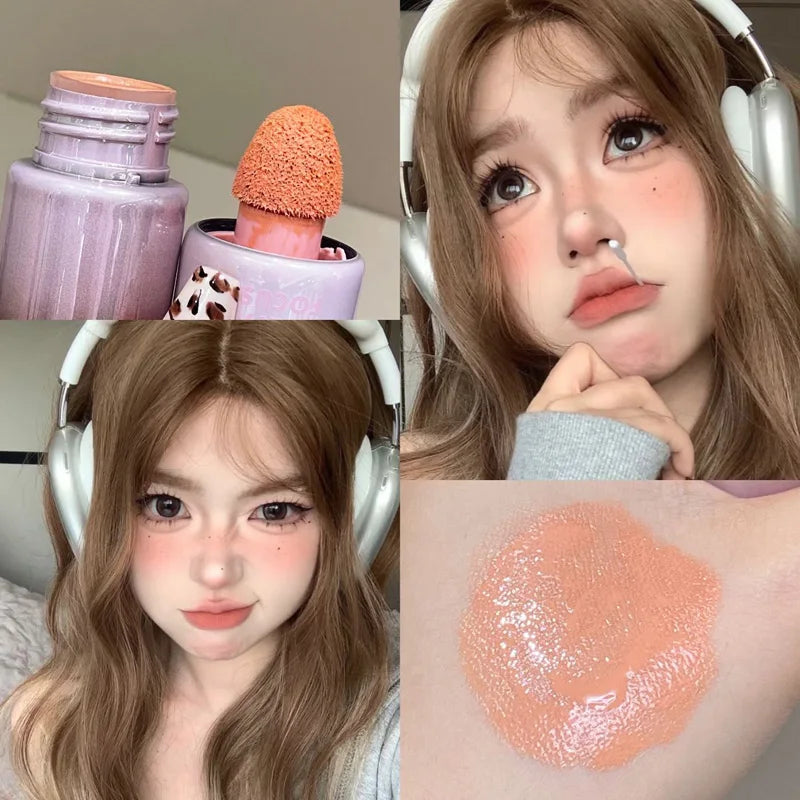 Pinkyfocus Low-Saturation Liquid Blush, Watery Texture That Instantly Transforms into a Matte Finish, Clear and Natural Complexion-Enhancing, Unlocking Everyday Korean-Style Makeup Looks