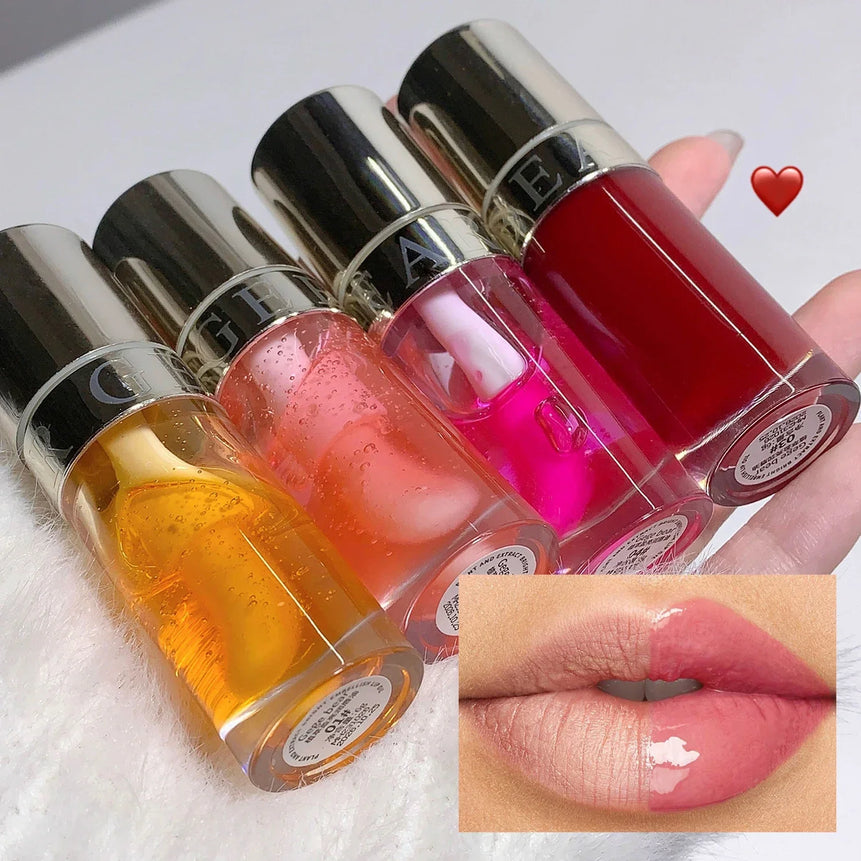 Water Mirror Lip Gloss Transparent Colored Glass Lip Oil Waterproof Lasting Moisturizing Lip Plumper Lipstick Makeup Cosmetics