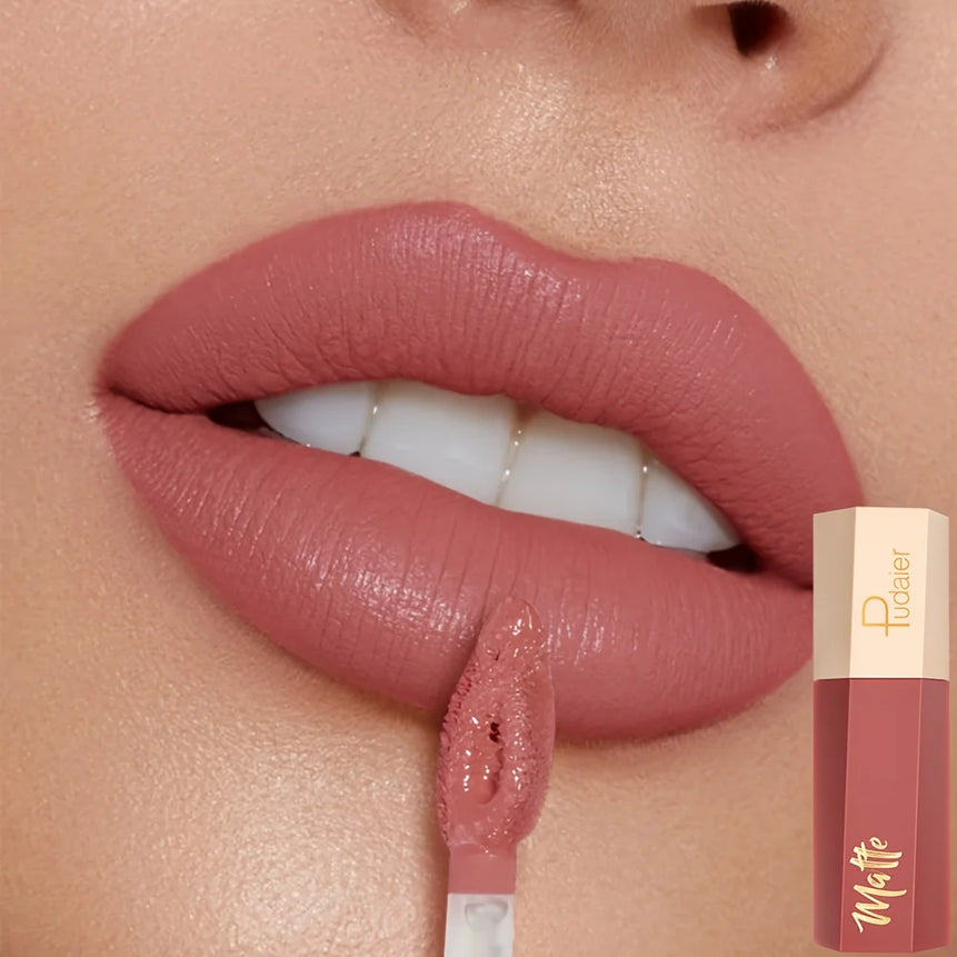 Matte Liquid Lipstick, Long Lasting Waterproof Non-Stick Velvet Lip Color, Lightweight Fog Matte Lip Makeup for Women