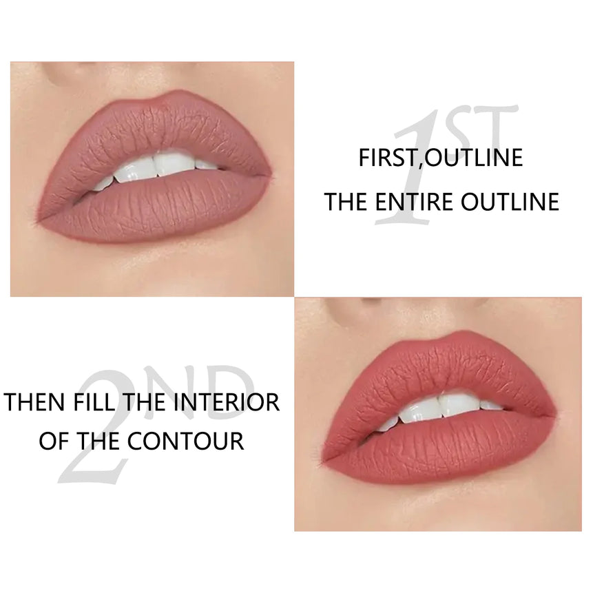 12PCS Nude Lipliner Set - Waterproof, Matte Crayon Lipliner Is Not Sticky And Easy To Apply Christmas Gifts