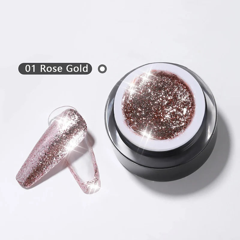 Vendeeni 4 Colors High Flash Gel Nail Polish Hybrid Glitter UV Soak off Gel Varnish Shiny Platinum Painting Nail Art Gel Lacquer