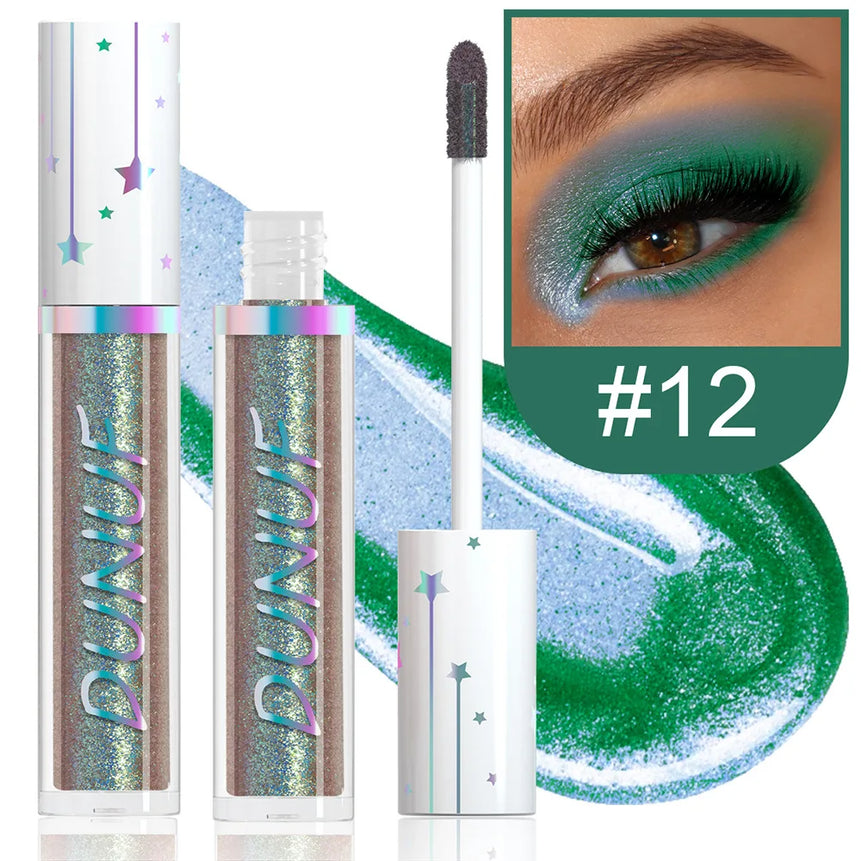 Metallic Liquid Eyeshadow Stick Brown Green Black High Gloss Pearlescent Glitter Eye Shadow Waterproof Stage Makeup Pigment