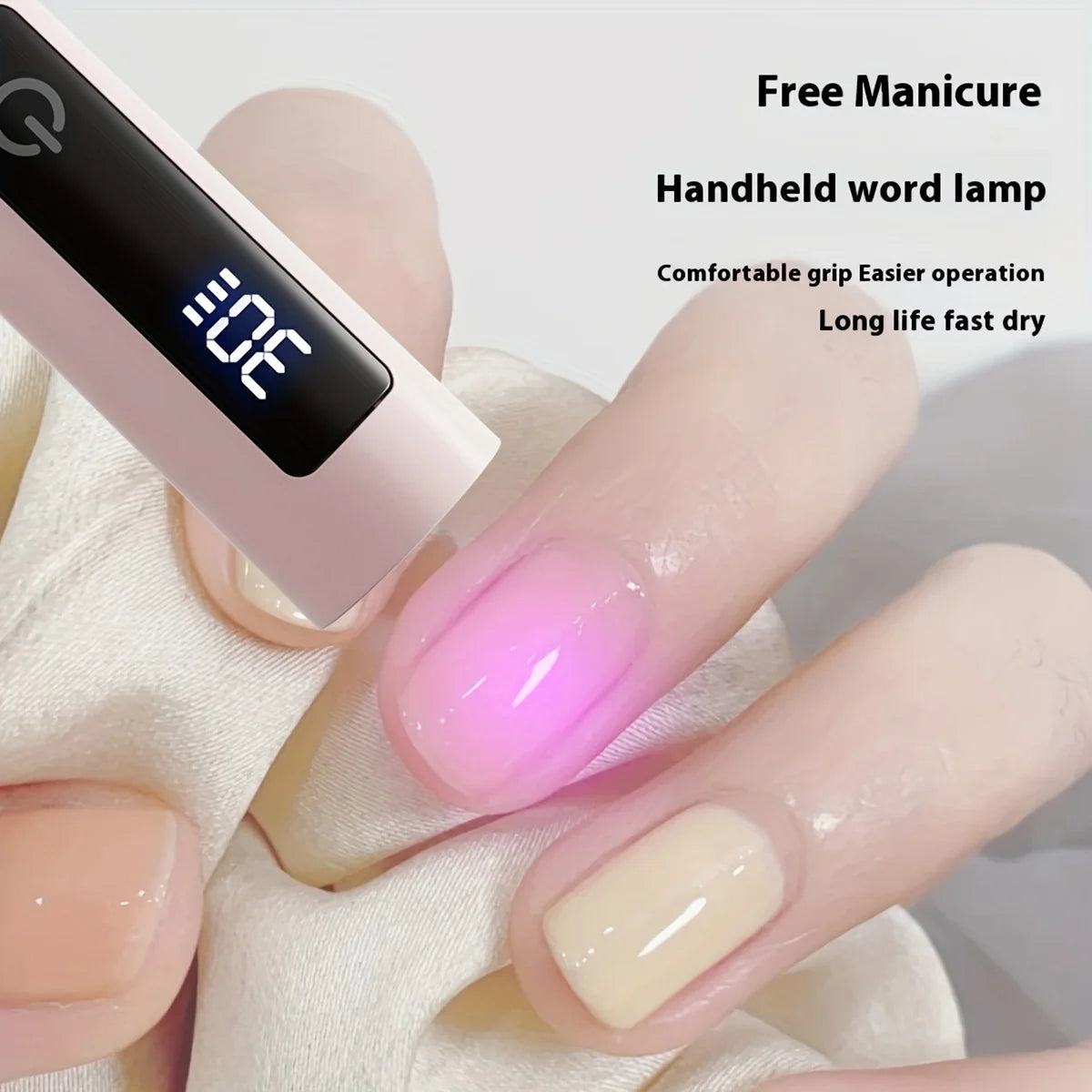 Handheld Nail Light Mini LED Nail Lamp For Gel Nails With Stand & LCD Screen Control 2 levels Adjustable For Fast Curing