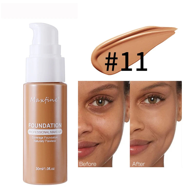 Liquid Foundation | Full Coverage, Conceals Imperfections Effectively, Waterproof & Sweat-Resistant, Professional Makeup for Smooth, Flawless Skin
