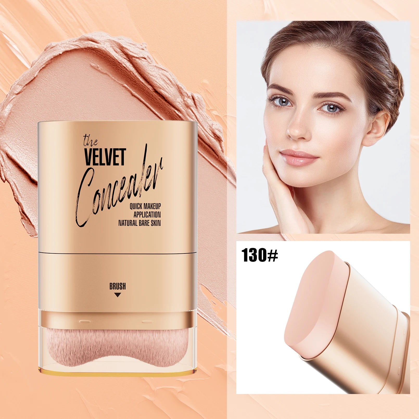 Waterproof Concealer Stick Eraser Cover Dark Circles Freckles Tattoo Lightweight 2 In 1 Brush Makeup Base Cream Moisturizing