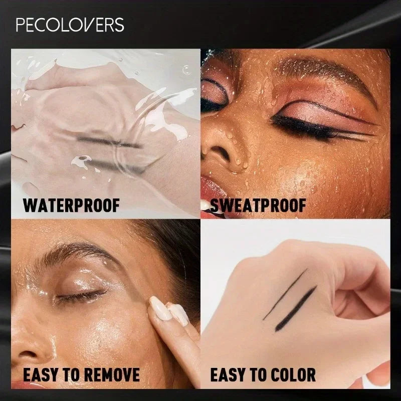 3PCS Waterproof Lasting Matte Eyeliner Gel Pencil Black Quick Drying Sweatproof Smudge Proof Natural Eye Liner Gel Pen Makeup