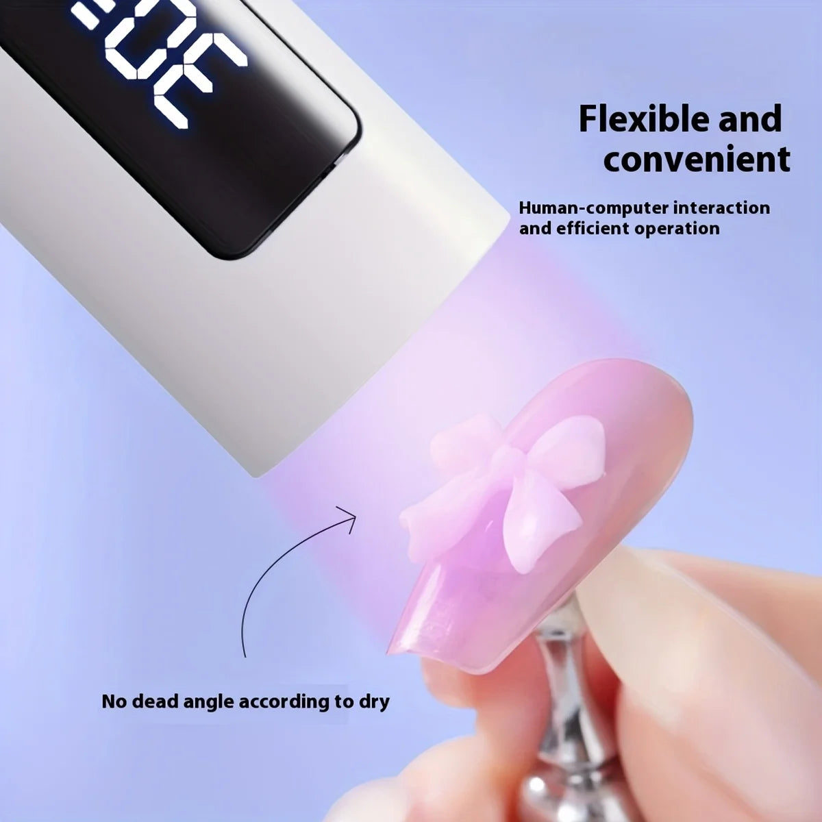Handheld Nail Light Mini LED Nail Lamp For Gel Nails With Stand & LCD Screen Control 2 levels Adjustable For Fast Curing