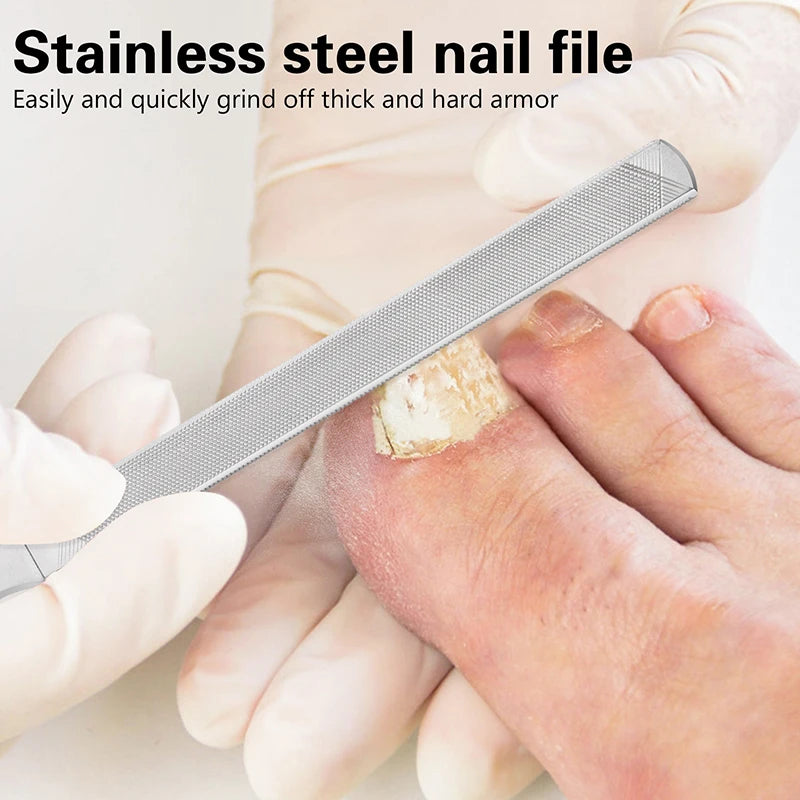 Professional Nail File Stainless Steel Double Side Nail File Buffer File Fingernails Toenails Manicure Files For Salon And Home