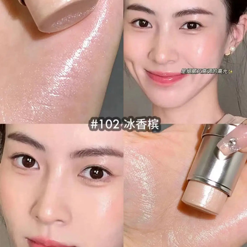 KAXIER High Gloss Stick Highlighter Blush Water Light Shimmer Waterproof Face Contour Illuminator Brighten Contouring Rouge