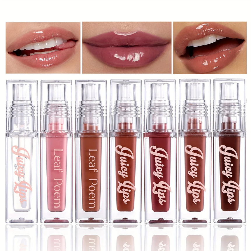 Hydrating Crystal Lip Oil - Plumping & Moisturizing Gloss with Tinted Shades for All Skin Types