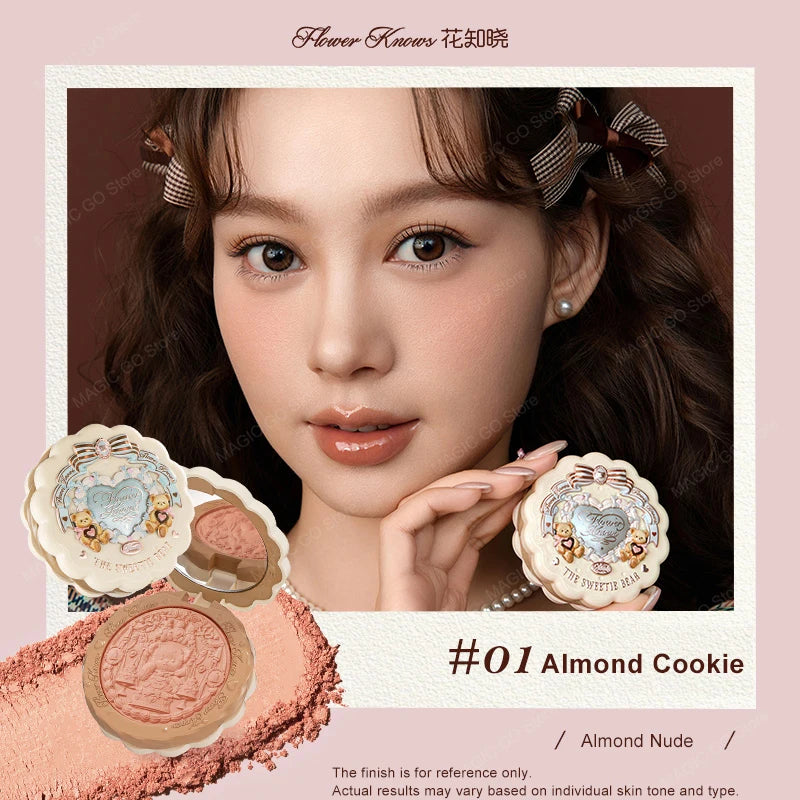 Flower Knows Sweetie Bear Silk Satin Blush Soft Matte Long Lasting Natural Glow Waterproof Buildable Cheek Powder Vegan Makeup