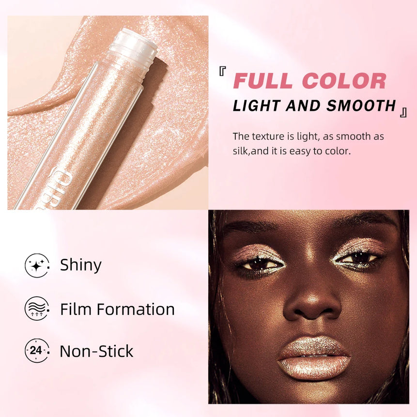 QIBEST 6 Colors Metallic Glitter Diamond Liquid Lipstick Waterproof Long Lasting Pearl Shiny Lip Gloss Charming Women Lip Makeup