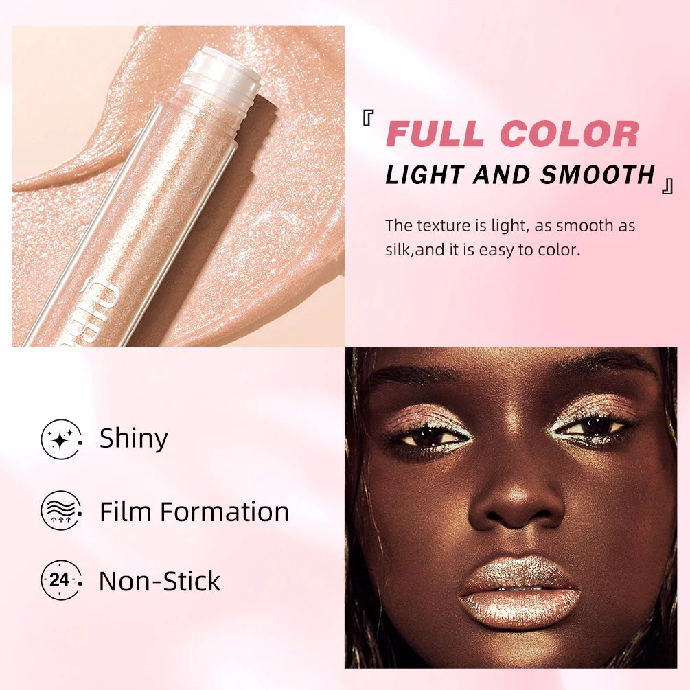 QIBEST 6 Colors Metallic Glitter Diamond Liquid Lipstick Waterproof Long Lasting Pearl Shiny Lip Gloss Charming Women Lip Makeup