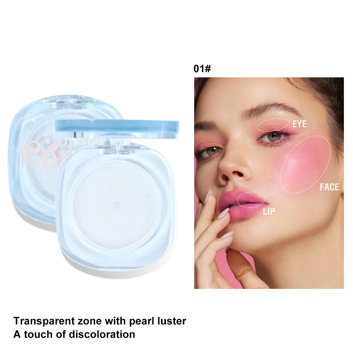 Temperature-Activated Blush - Crystal Clear to Color Shift, Natural Nude Glow & Gradient Effect, Long-Lasting & Waterproof Cream