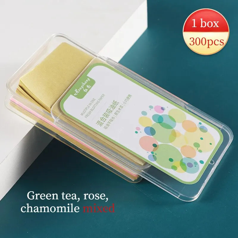300PCS/Box Face Paper Absorbent Oil Control Face Cleanser Wipes Makeup Cleansing Oil Blotting Sheets Oil Absorbing Paper Tissues