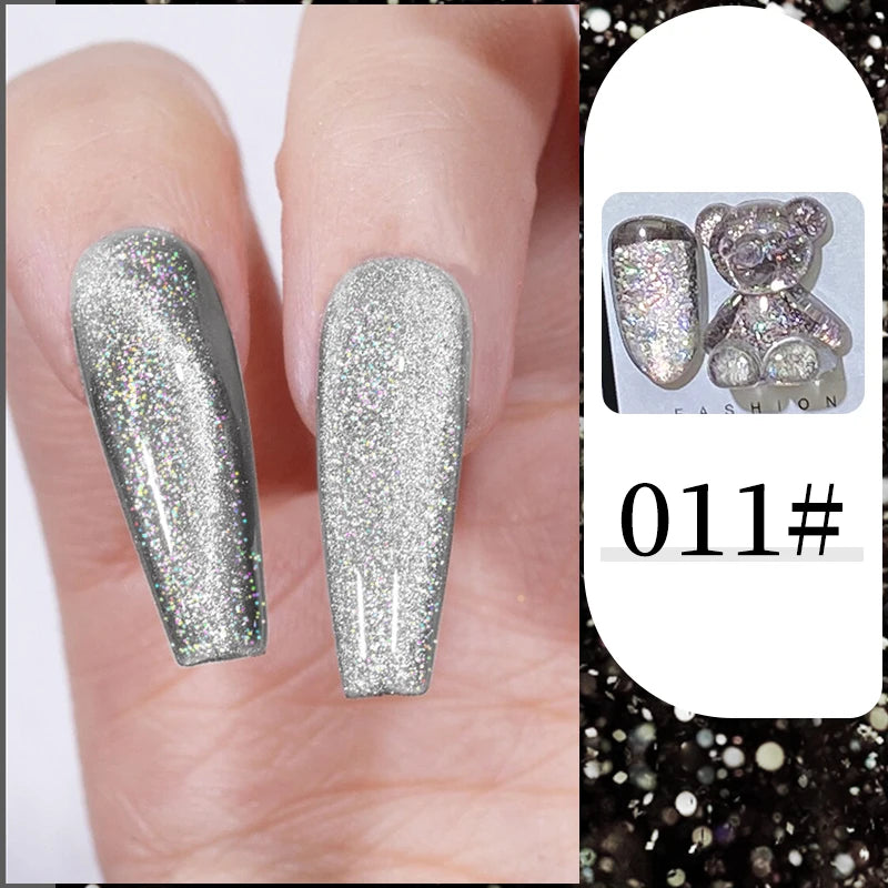 15ml Super Reflective Flash Disco Nail Gel Polish Relective Glitter Semi Permanent Nail Art Varnish For Manicures