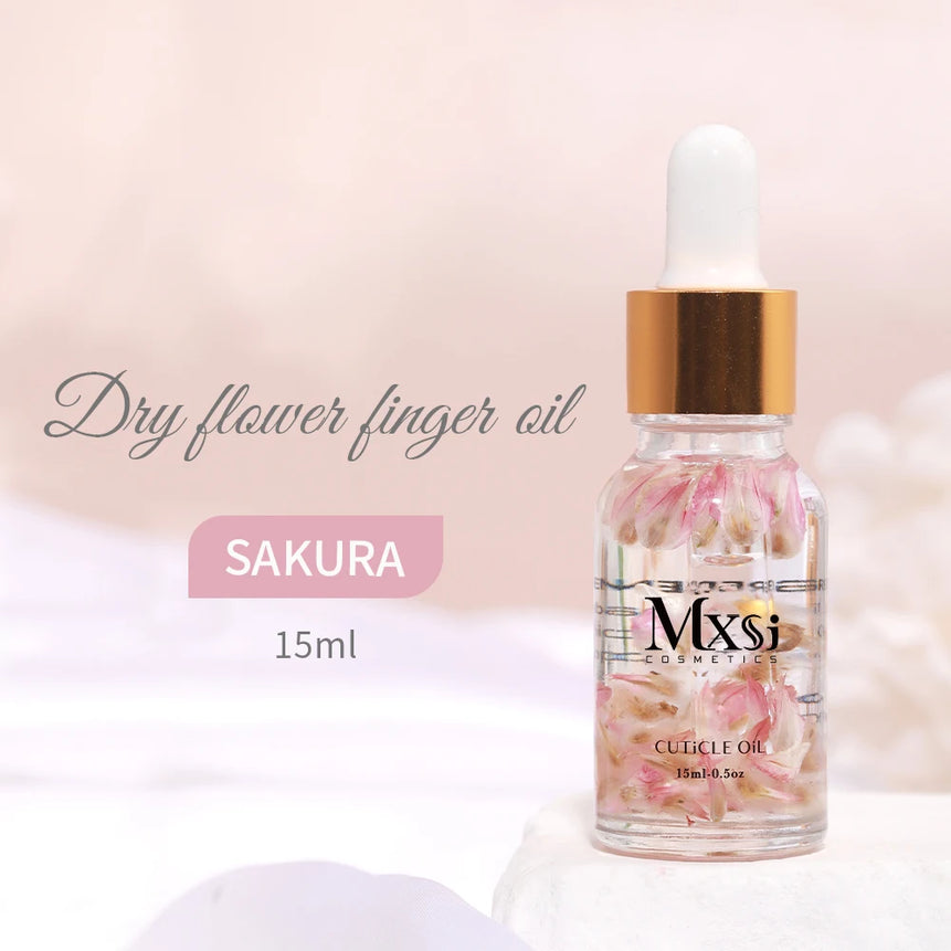15ML Dried Flower Cuticle Nutrient Oil Nourish Restore Damaged Nails Vitamin Nail Polish Care Oil Soften Moisturizes Strength
