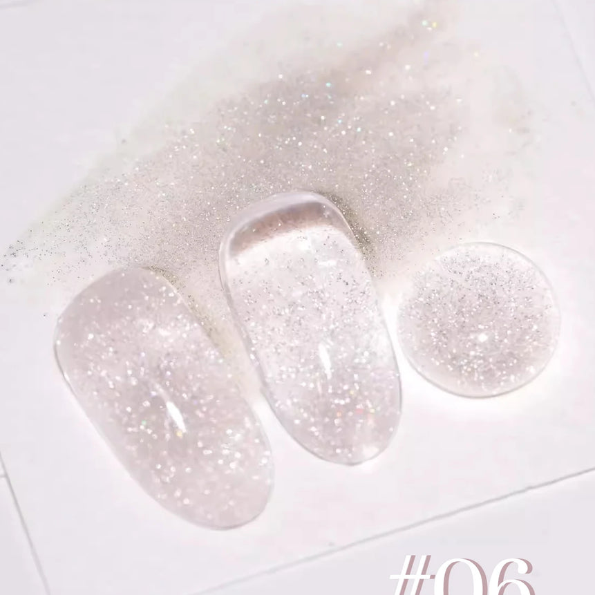 MIANEL1-12pcs 12ML Pink Blue White Green Series With Explosive Glitter Gel Nail Polish, Popular Yun Brocade Diamond Gel Polish