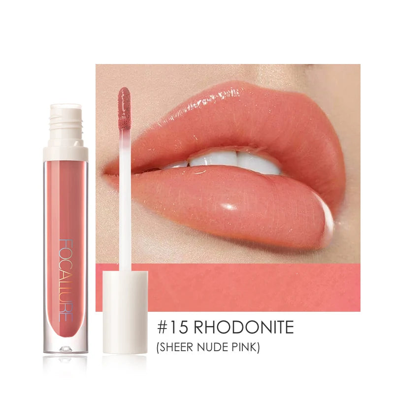 Wholesale FOCALLURE Makeup Lip Gloss Moisturizing Long Lasting Juicy Jelly Lip Tint Shiny Transparent Lipgloss Women's Cosmetics