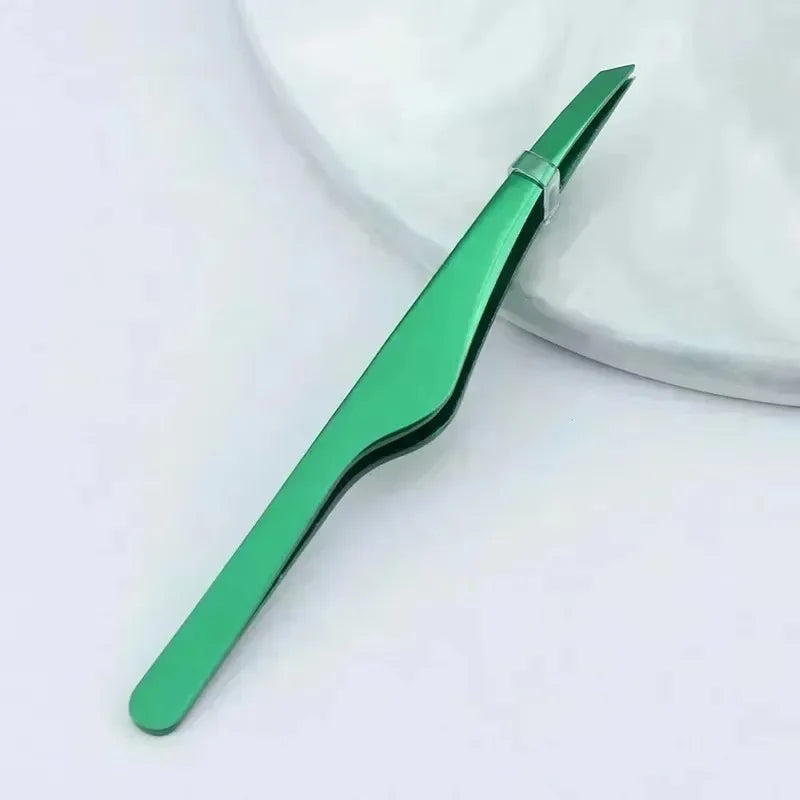 Hair Removal Tweezer Stainless Steel Eyebrow Tweezers Slant Tip for Eyelash Extensions Professional Precision Clip Makeup Tools