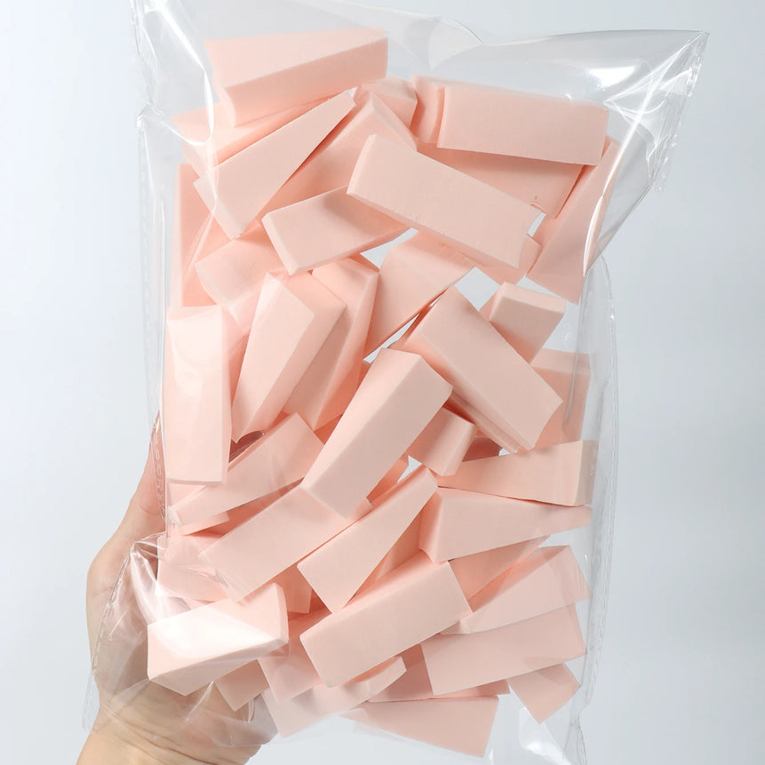 50 Pieces of Random Color Facial Curve Mixed Makeup Sponge, Latex-Free, Small Wedge-Shaped Smooth Application Beauty Sponge Applicator