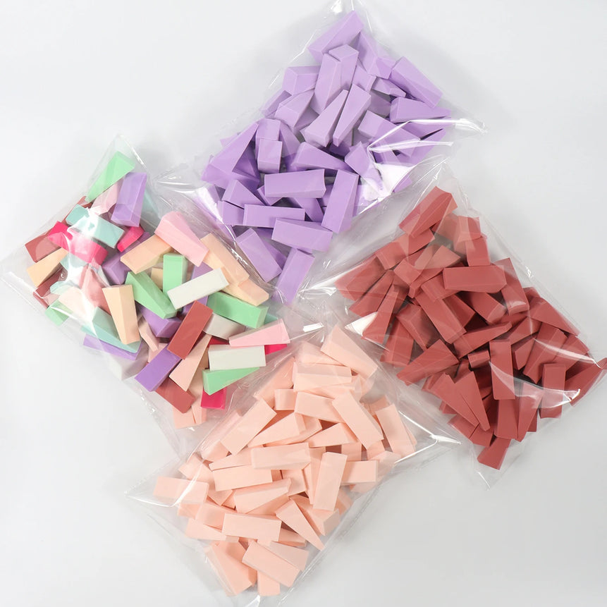 50 Pieces of Random Color Facial Curve Mixed Makeup Sponge, Latex-Free, Small Wedge-Shaped Smooth Application Beauty Sponge Applicator