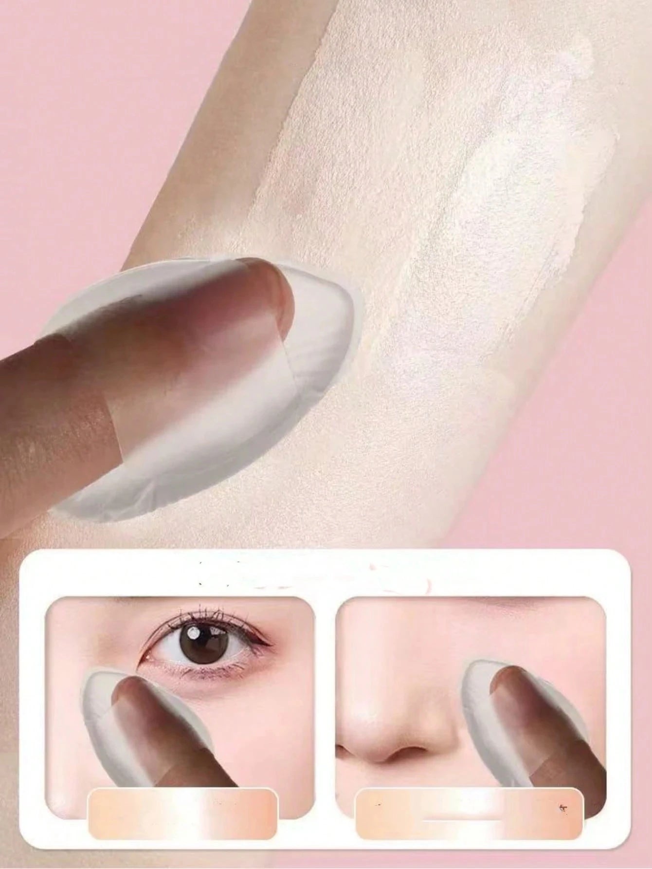 1/2Pcs Silicone Makeup Sponge, Water-Based Crystal Jelly BB Cushion Puff, Transparent Makeup Foundation Sponge, Non-Absorbing