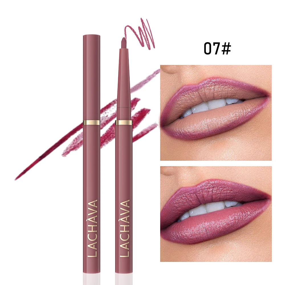 Long-lasting Waterproof Matte Nude Lip Liner - High Pigmentation, Retractable, Smooth Application, Natural Look