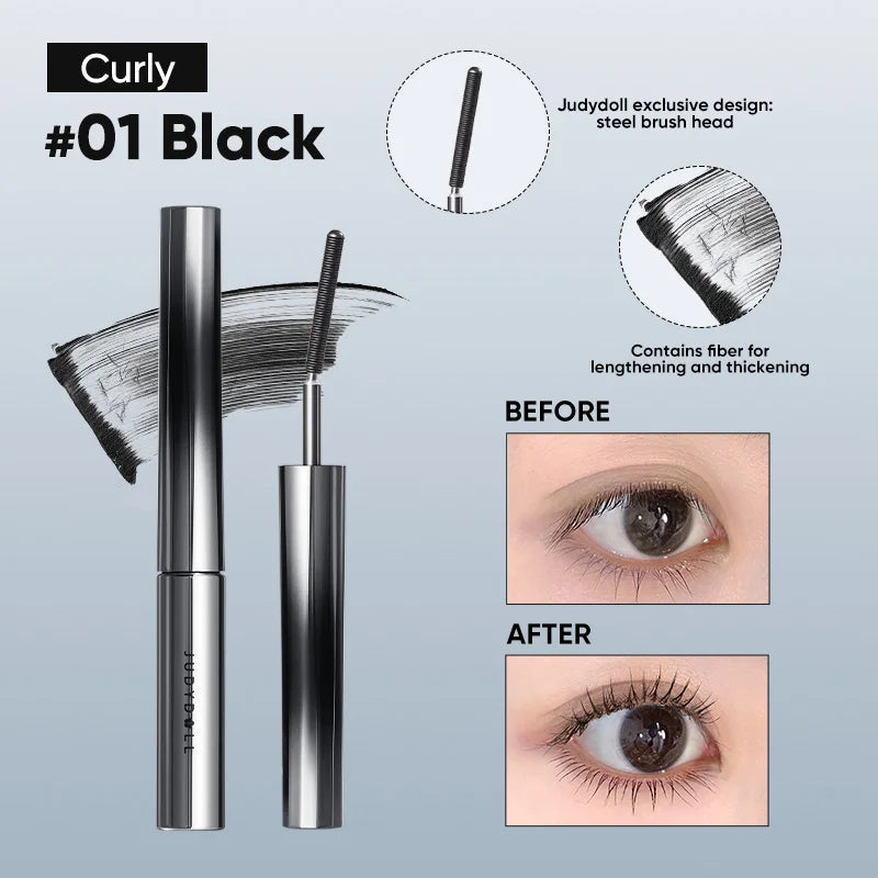 Judydoll Iron Mascara 2g, Waterproof, Lengthening & Curling, Volumizing Formula for Strong, Defined Lashes & All-Day Hold