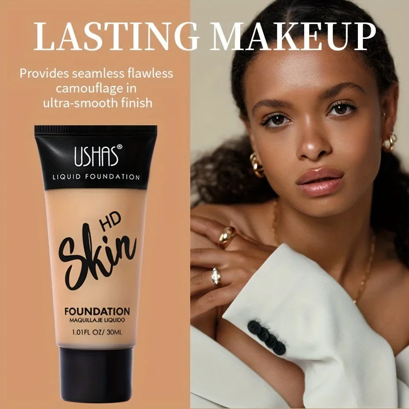 USHAS Concealer Matte Liquid Foundation Brightening Long-lasting Moisturizing Oil Control Waterproof Skin Natural