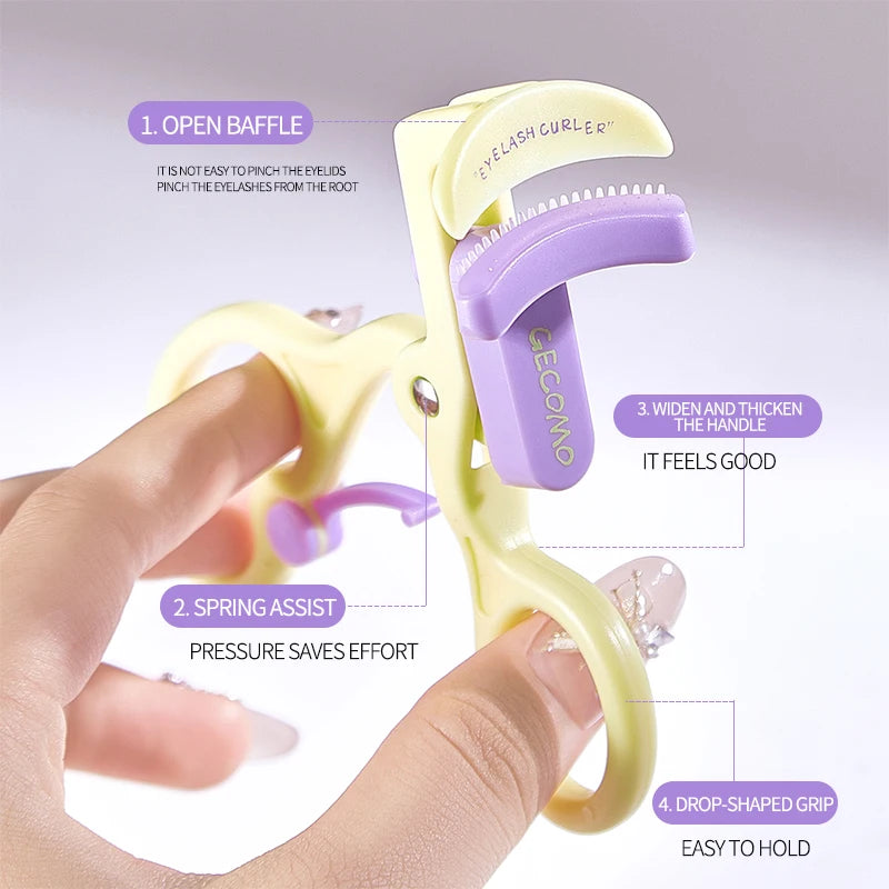 Wide-Angle Frameless Eyelash Curler Natural Long-Lasting Curl eyelashes Shaping Portable Design Easy to Use