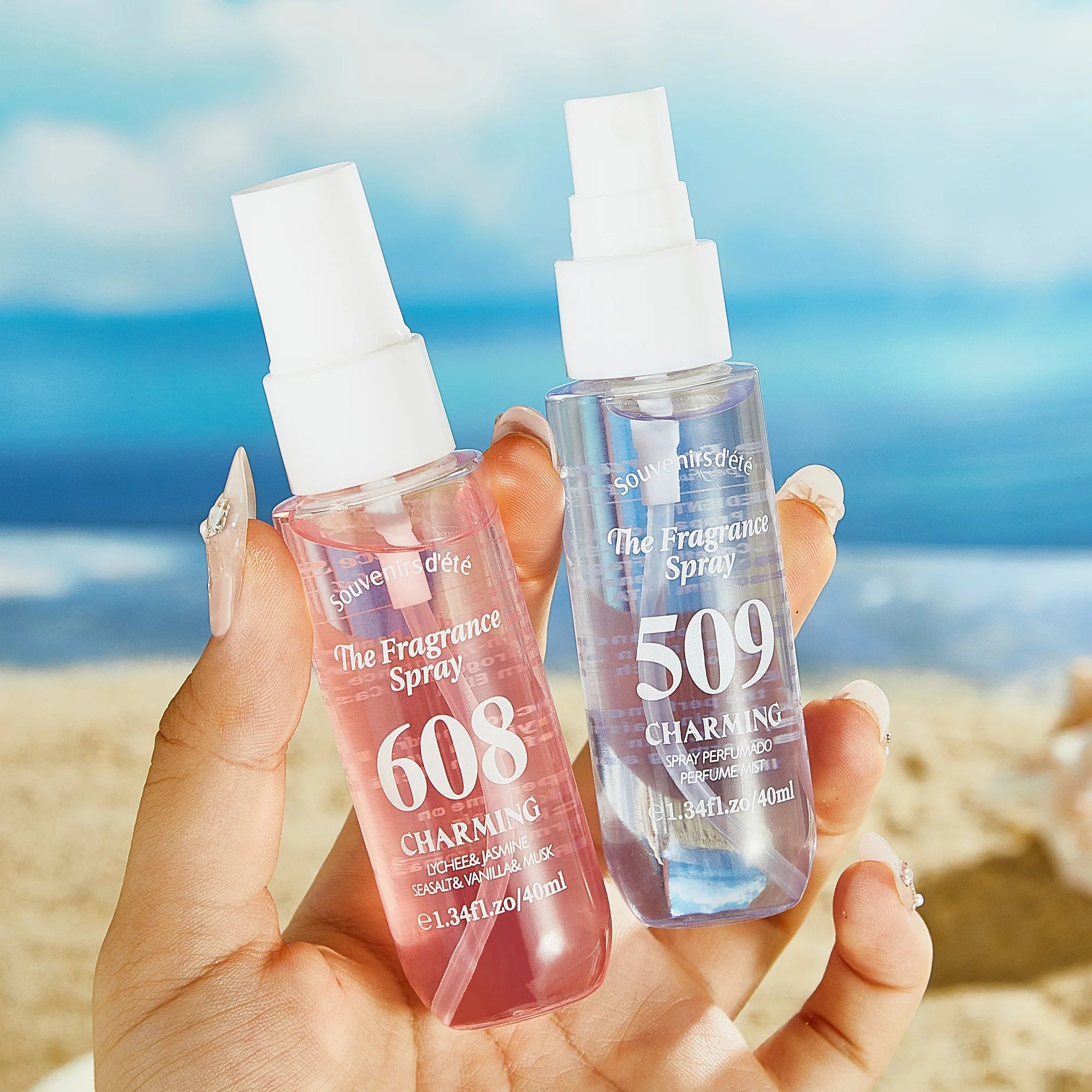 4pcs Digital perfume, fresh fragrance, lasting fragrance in hair, alcohol free body fragrance spray, ideal gift for girls